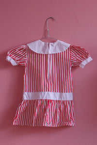 Lasten 80/90-luvun raidallinen mekko 90-104 cm