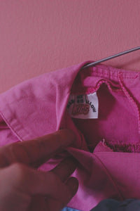 Lasten pinkki vintagepuuvillamekko 104-110 cm