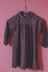 Lasten viininpunainen kukikas vintagemekko 90-98 cm