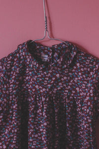 Lasten viininpunainen kukikas vintagemekko 90-98 cm