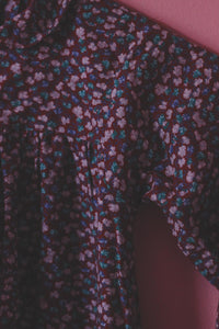 Lasten viininpunainen kukikas vintagemekko 90-98 cm