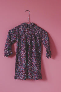 Lasten viininpunainen kukikas vintagemekko 90-98 cm