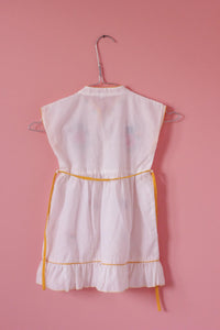 Lasten kukkakirjailtu vintagehippimekko 98-104 cm
