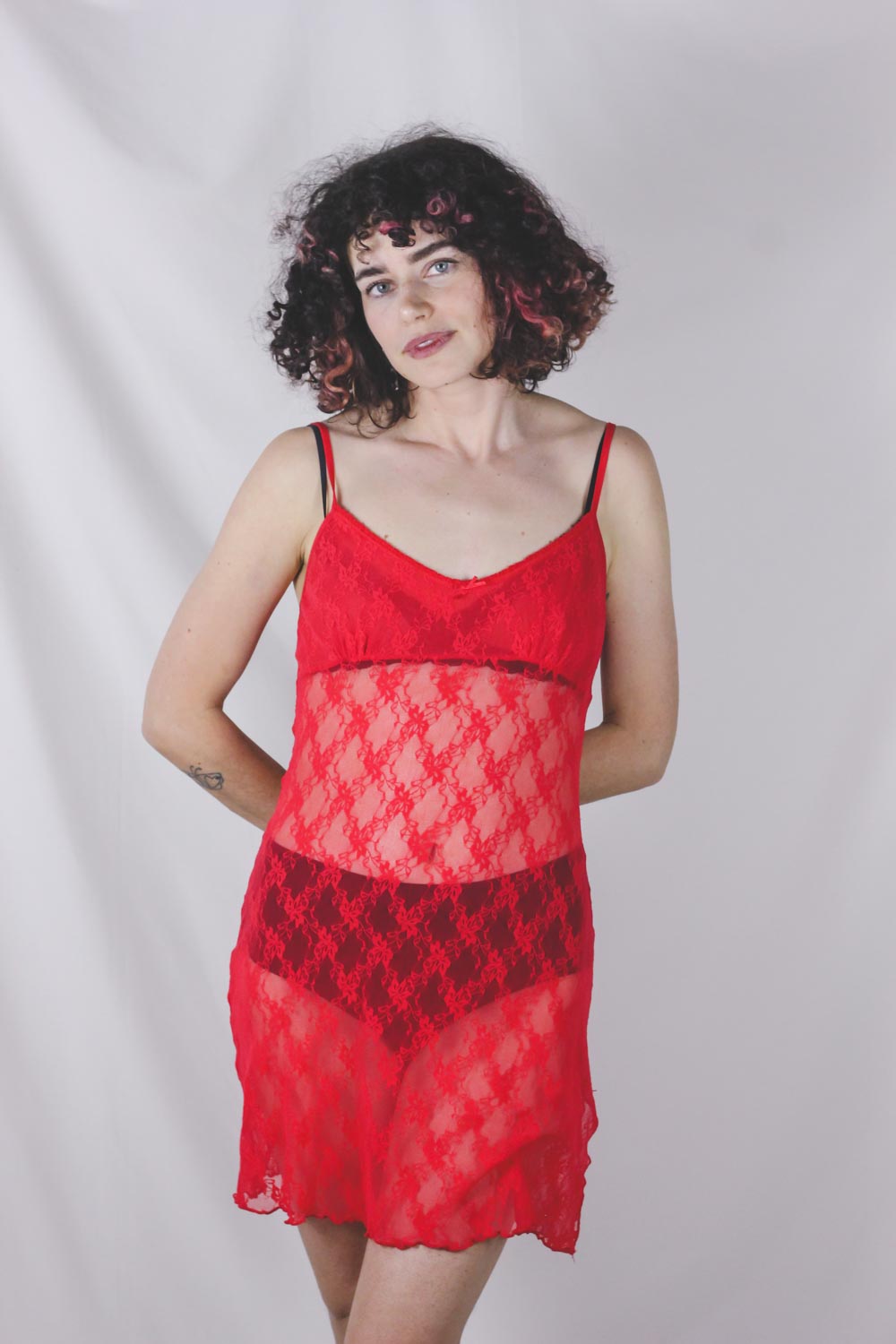 Aino punainen vintage slip dress