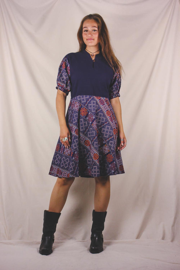 Mirella 70-luvun puuvillavintagemekko