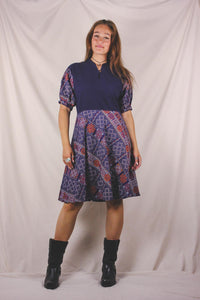 Mirella 70-luvun puuvillavintagemekko