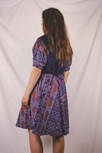 Mirella 70-luvun puuvillavintagemekko