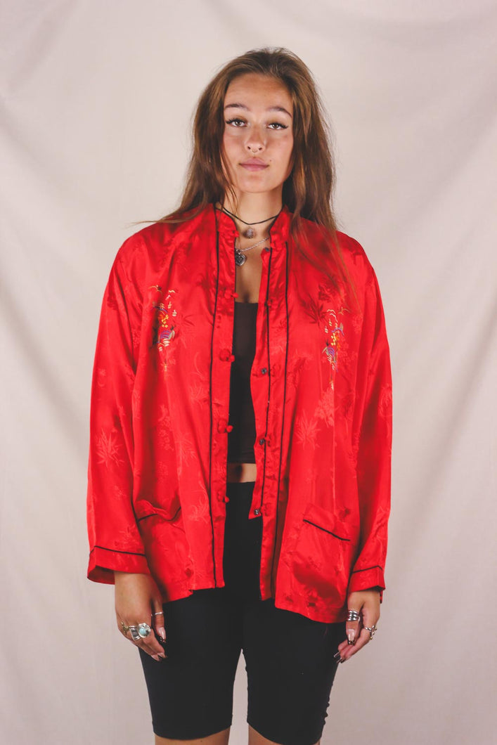 Red vintageviskoosipusero