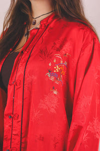 Red vintageviskoosipusero