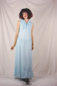 Sevina 70-luvun baby blue maksimekko