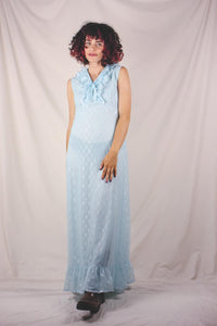 Sevina 70-luvun baby blue maksimekko