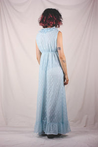Sevina 70-luvun baby blue maksimekko