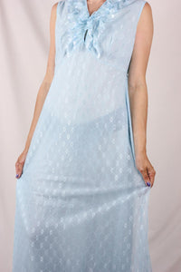 Sevina 70-luvun baby blue maksimekko