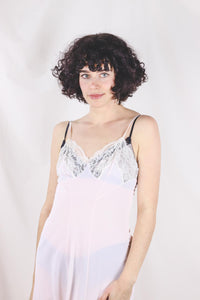 Perlon pink 60-luvun vintage slip dress