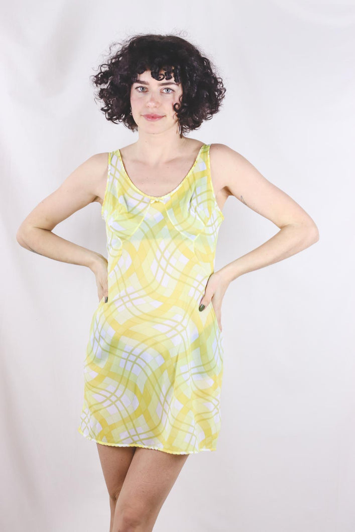 Schiesser 60-luvun keltainen vintage slip dress