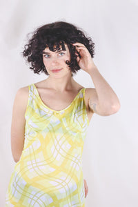 Schiesser 60-luvun keltainen vintage slip dress