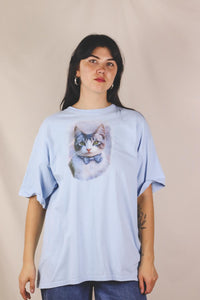 Baby blu cat vintage t-paita