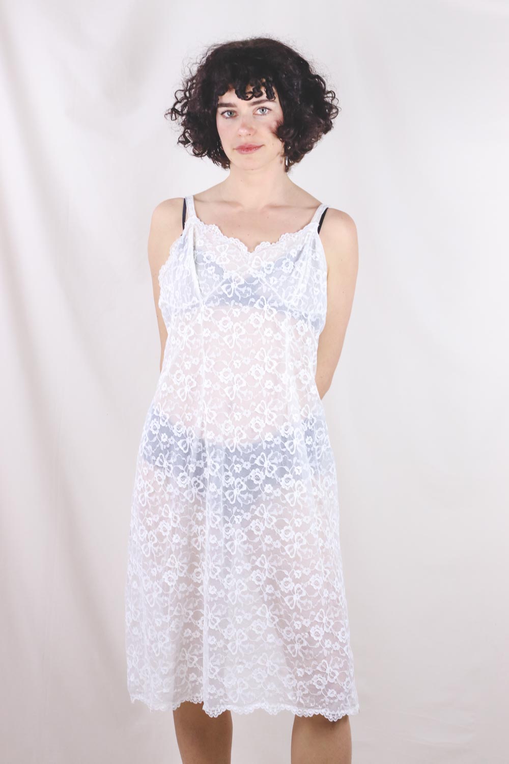 Pompadour lacey vintage slip dress