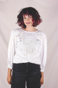 Elma italialainen 80-luvun vintageviskoosipusero