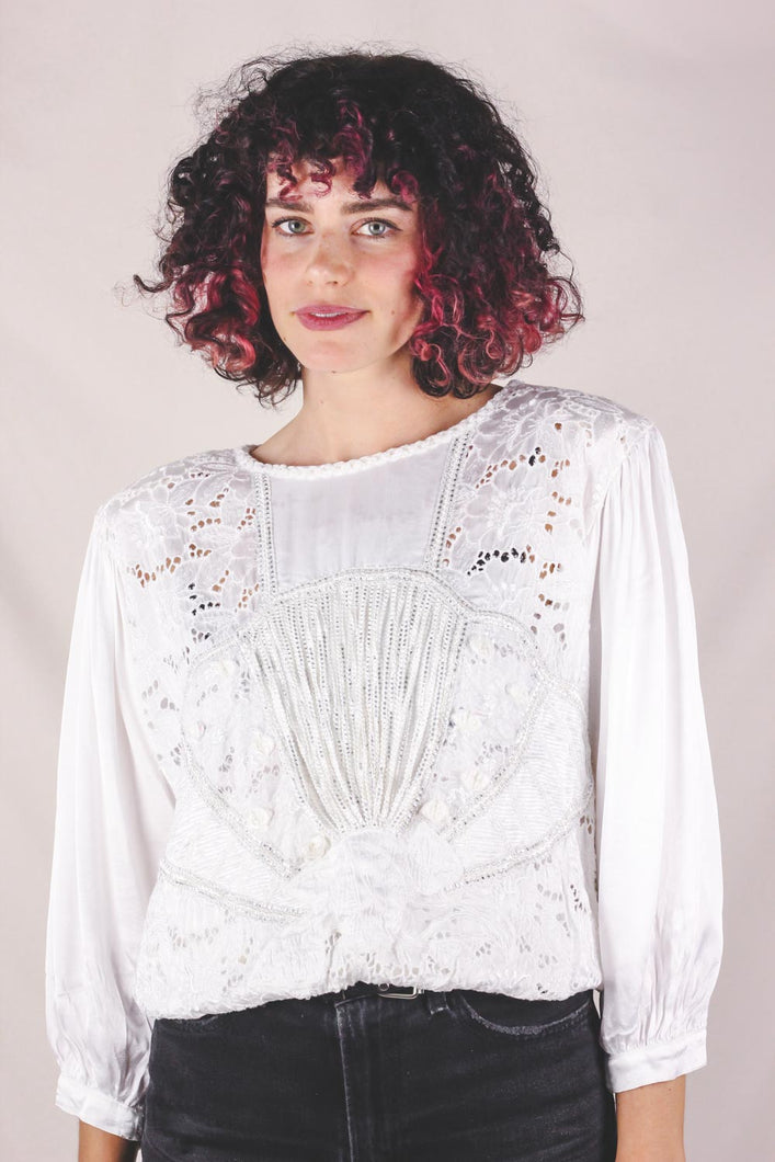 Elma italialainen 80-luvun vintageviskoosipusero