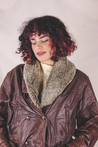 Sofina vintagenahkaparkatakki