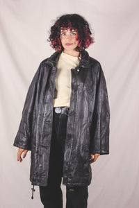 Bella vintagenahkaparkatakki