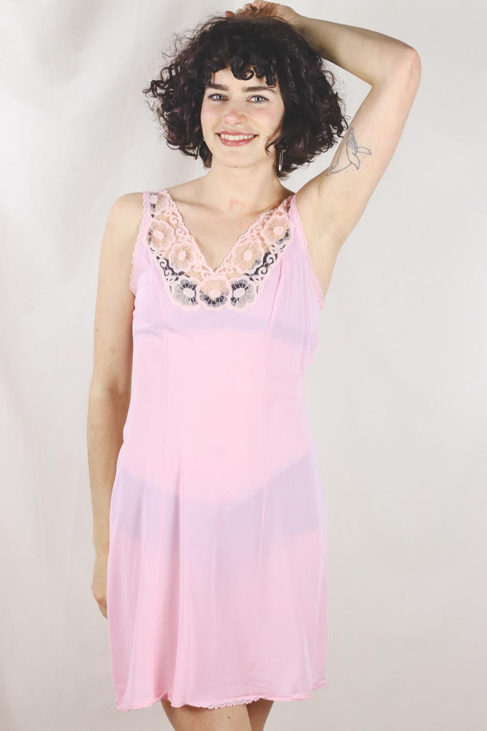 Baby pink 60-luvun vintage slip dress