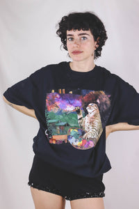 Bob Ross Cat vintage t-paita