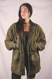 Samina vintagenahkaparkatakki