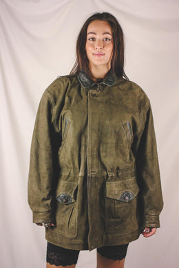 Samina vintagenahkaparkatakki