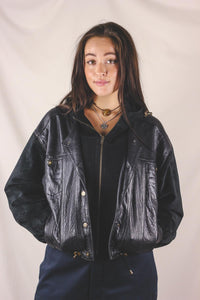 Alva hupullinen vintagenahkatakki
