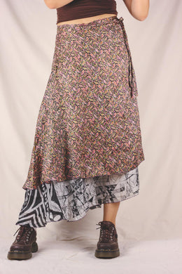 Sando kaksipuolinen silkkinen kietaisuhame