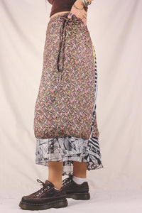 Sando kaksipuolinen silkkinen kietaisuhame