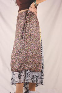 Sando kaksipuolinen silkkinen kietaisuhame