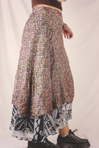 Sando kaksipuolinen silkkinen kietaisuhame