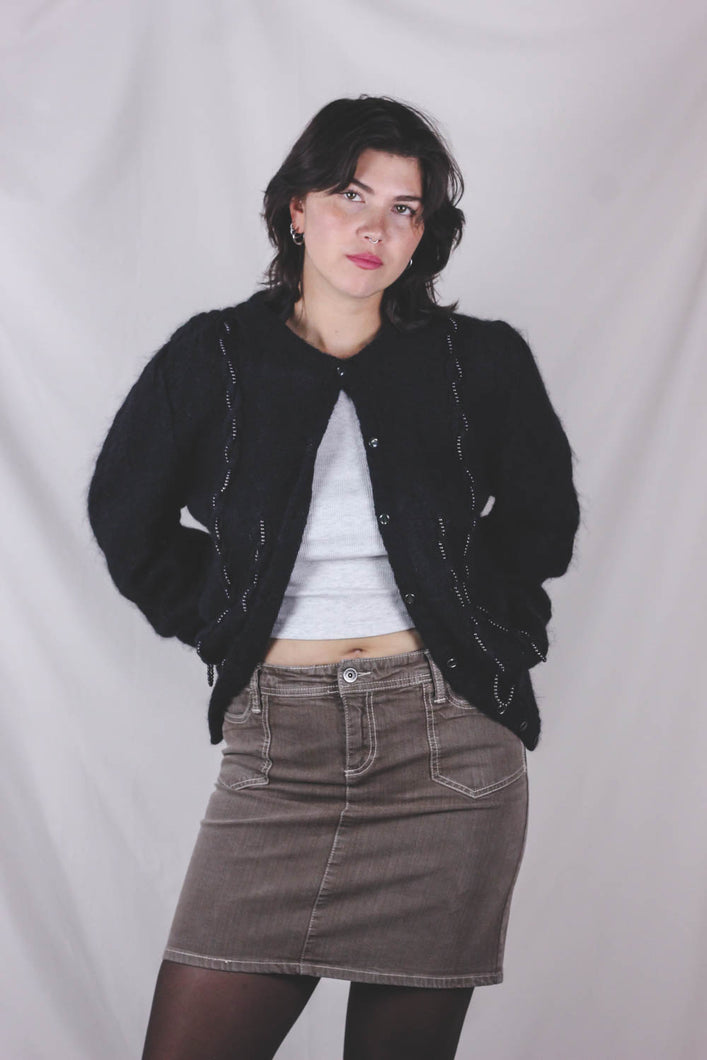Telma musta vintagemohairneule