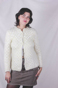 Veldina valkoinen vintagemohairneule