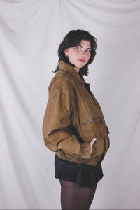 Aino kamelinruskea vintagenahkatakki