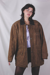 Sivena mokkanahkainen vintagekenttätakki