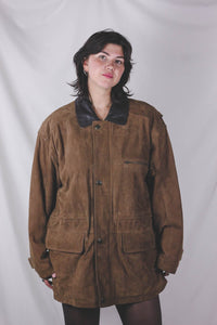 Sivena mokkanahkainen vintagekenttätakki