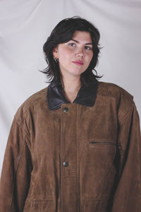 Sivena mokkanahkainen vintagekenttätakki