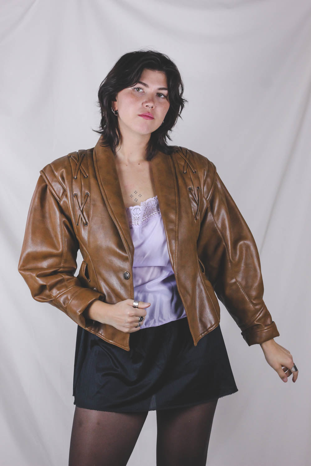 Joshi vintagenahkatakki