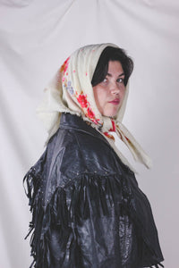 Hilla ruusukuvioitu vintagevillahuivi