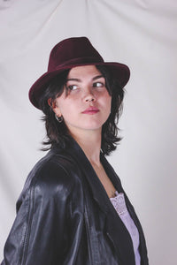 Burgundi vintagevillahattu