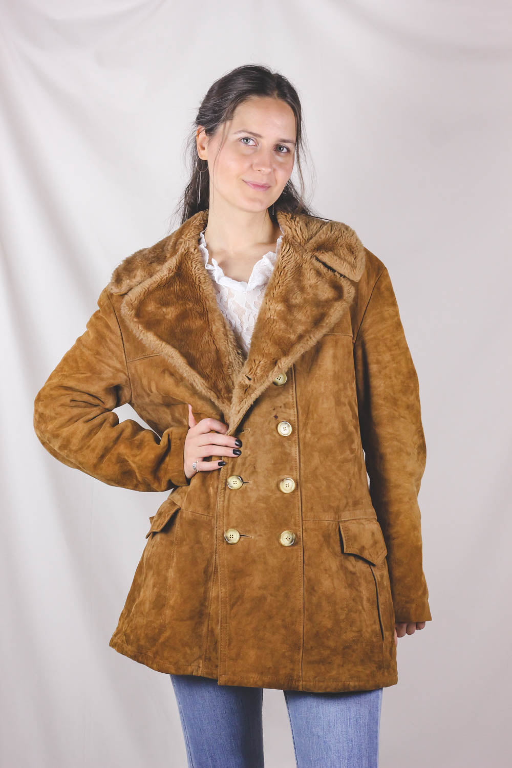 Selena vintagelampaankarvatakki