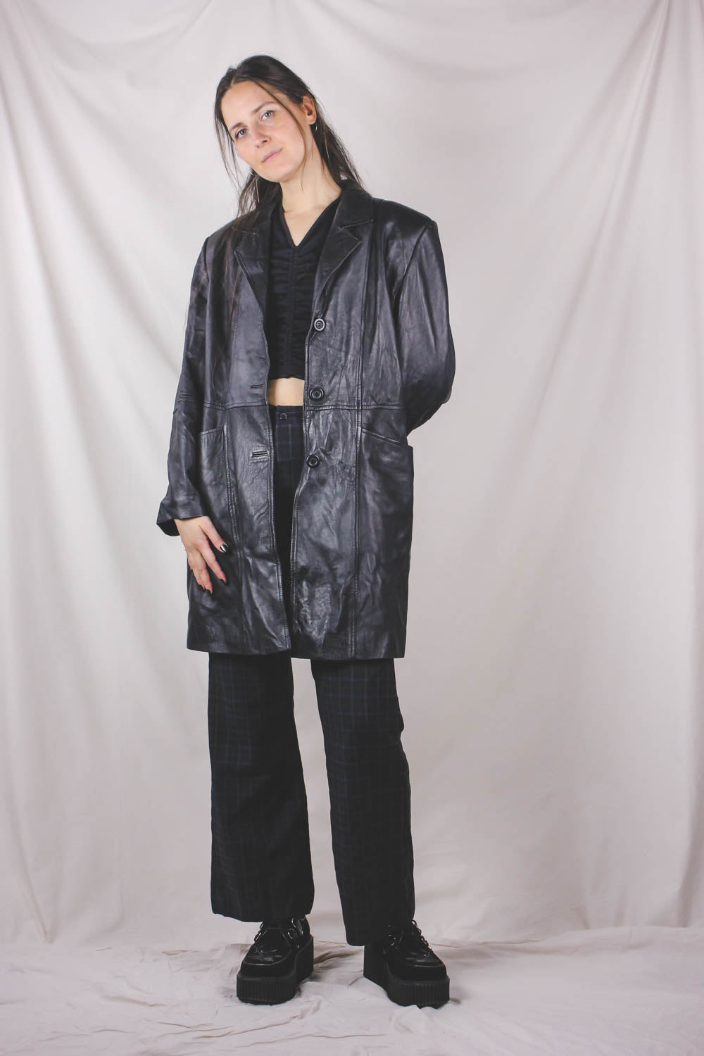 Ledina italialainen vintagenahkatakki