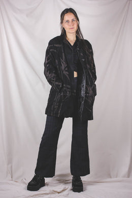 Adriana kuviollinen vintagemokkanahkatakki