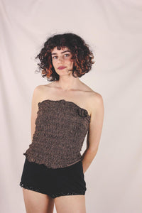 Sienna kimaltava vintagetoppi