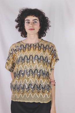 Inga vintagepaljettipusero