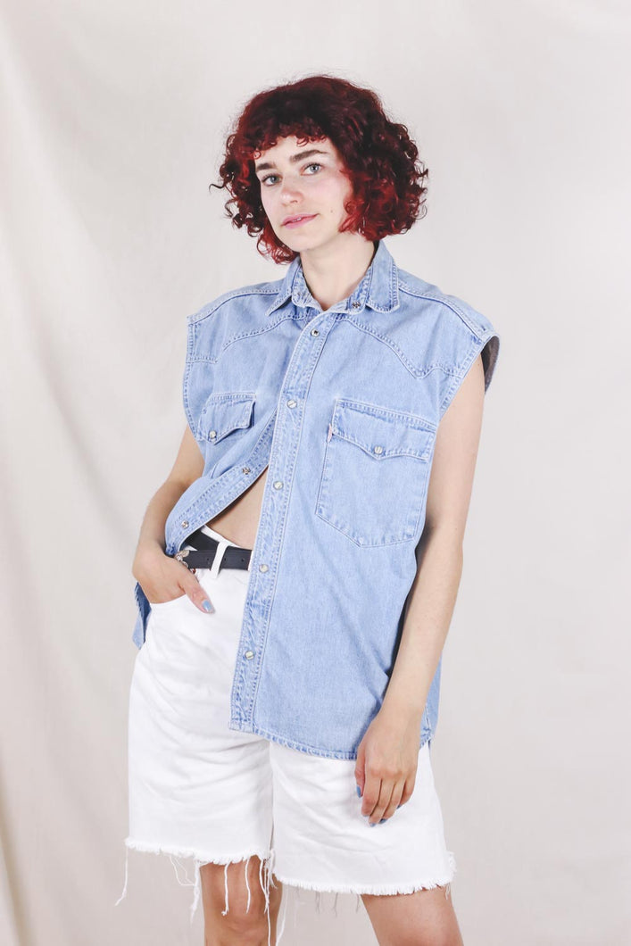 Silva hihaton vintagefarkkupaita
